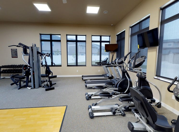 fitness center, workout room, gym equipment